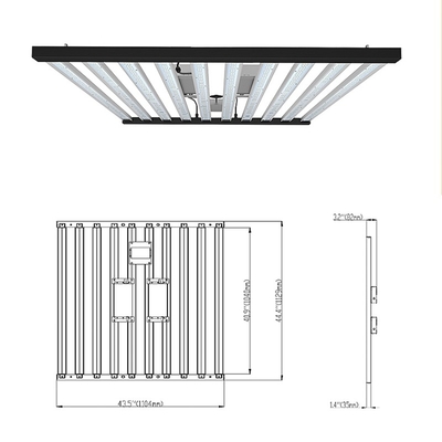 2000umol/S 1000 watts conduzidos crescem a barra clara conduzida para crescer tiras claras para o cultivo vertical